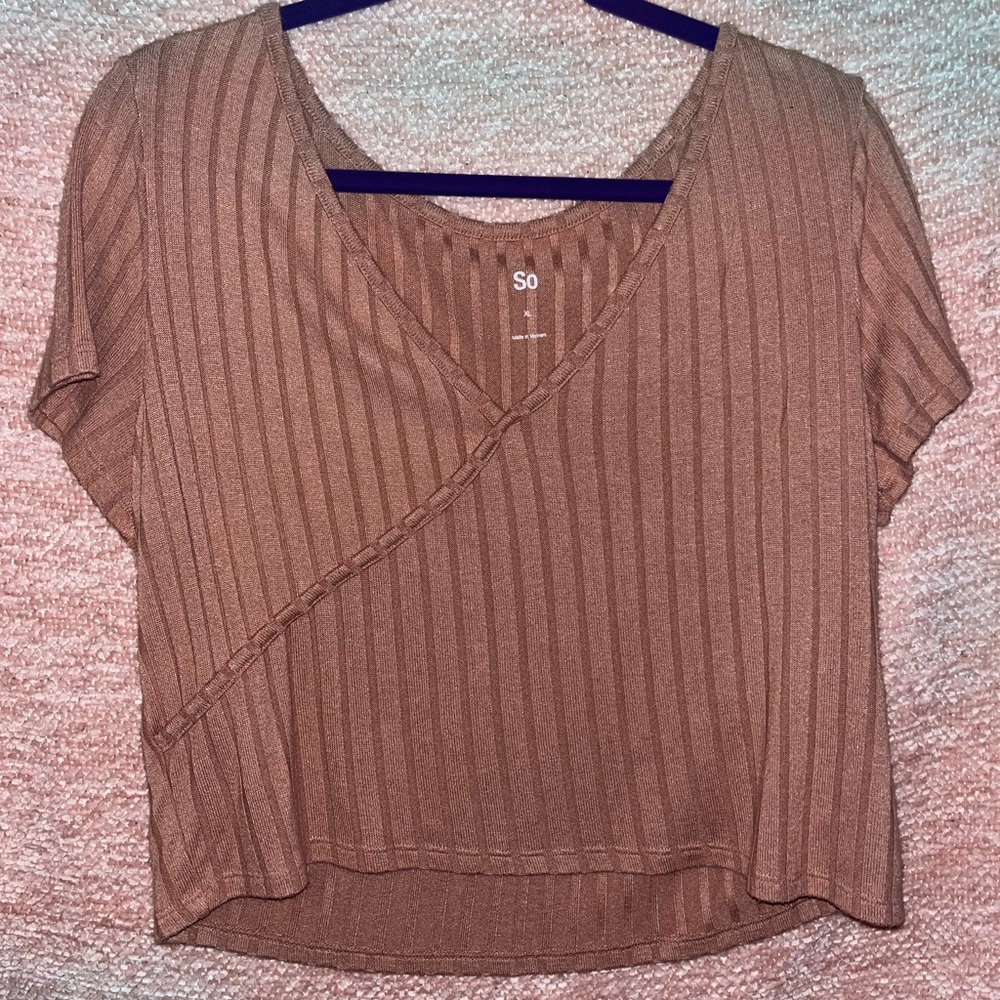 Crop crisscrossed top